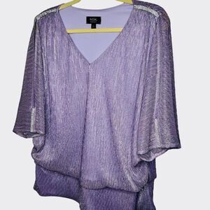 MSK Cold Shoulder & Rhinestone Blouse, NWOT, Size 2X